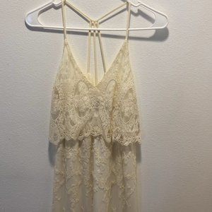 Astr Floral Lace Racerback Maxi Dress Size Small